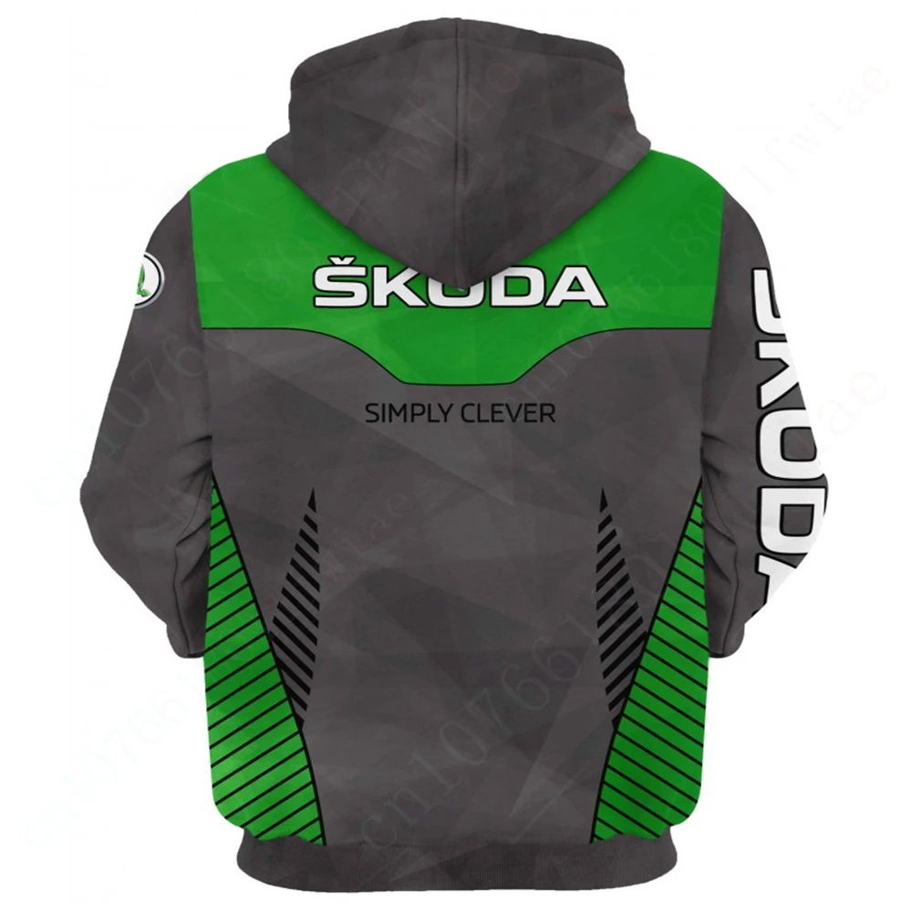 Hoodies Skoda Anime masculino e feminino, moletom casual, roupa unissex, pulôver Essentials, impressão 3D, Harajuku, zip, top