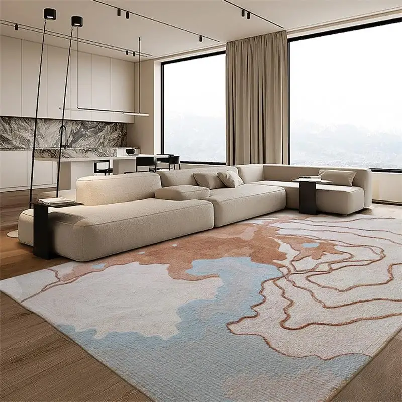 Rectangle Wool Polyester Living Room Carpet Thick Villa Rugs For Bedroom Home Sofa Table Floor Mat Handmade Conference Area Rug