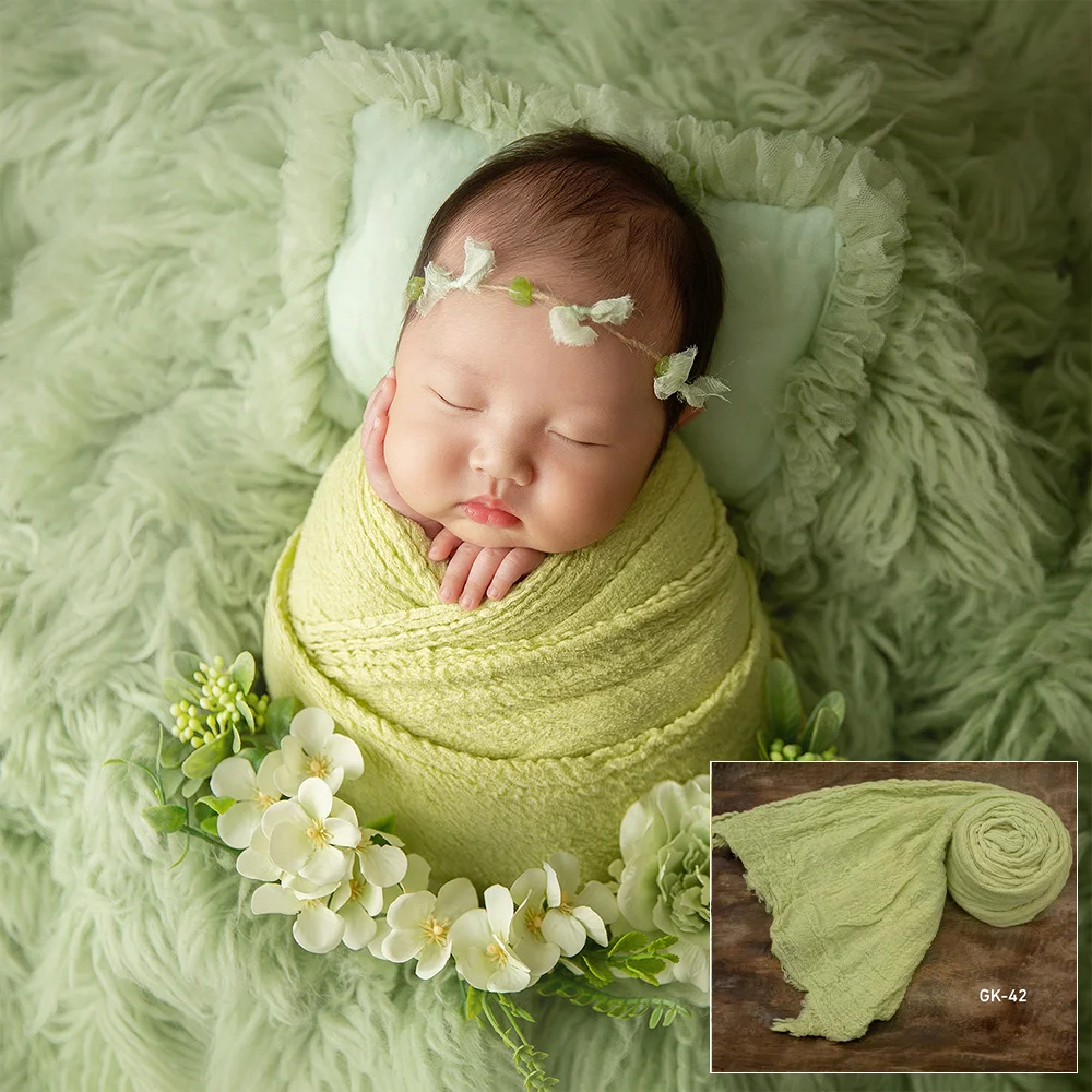 Seersucker rond en coton doux et extensible pour nouveau-né, accessoires de photographie, aide à la pose de bébé, accessoires de séance photo pour bébés