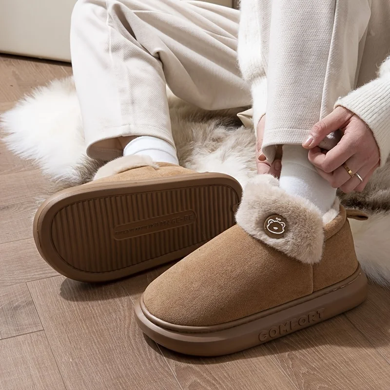 Cozy Winter Slippers: Soft Velvet, Thick Sole, Warm & Skin-Friendly. Indoor/Outdoor Use. - Image 2
