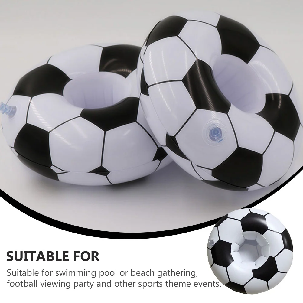 4 Pcs Drink Holder Cup Drinks Pool Pvc Inflatable Soccer Cooler Beverage Coaster