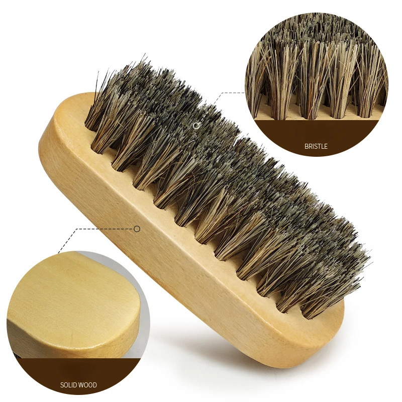 New MAN Brush Boar Bristle for Men's Mustache Shaving Comb Face Massage Facial Hair Cleaning Brush Beech Comb Drop Shipping