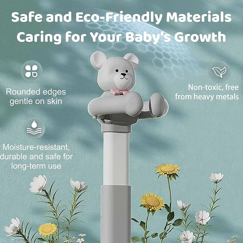 Portable Baby Standing Bath Rack Shower Support Holder Height Adjustable Infant Bathtub Stand With Nonslip Large Base