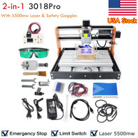 【USA Stock】3 Axis Upgrade 3018 Pro CNC Router Machine Kit,with Limit Switches & Emergency Stop,3018-PRO DIY Mini GRBL Control