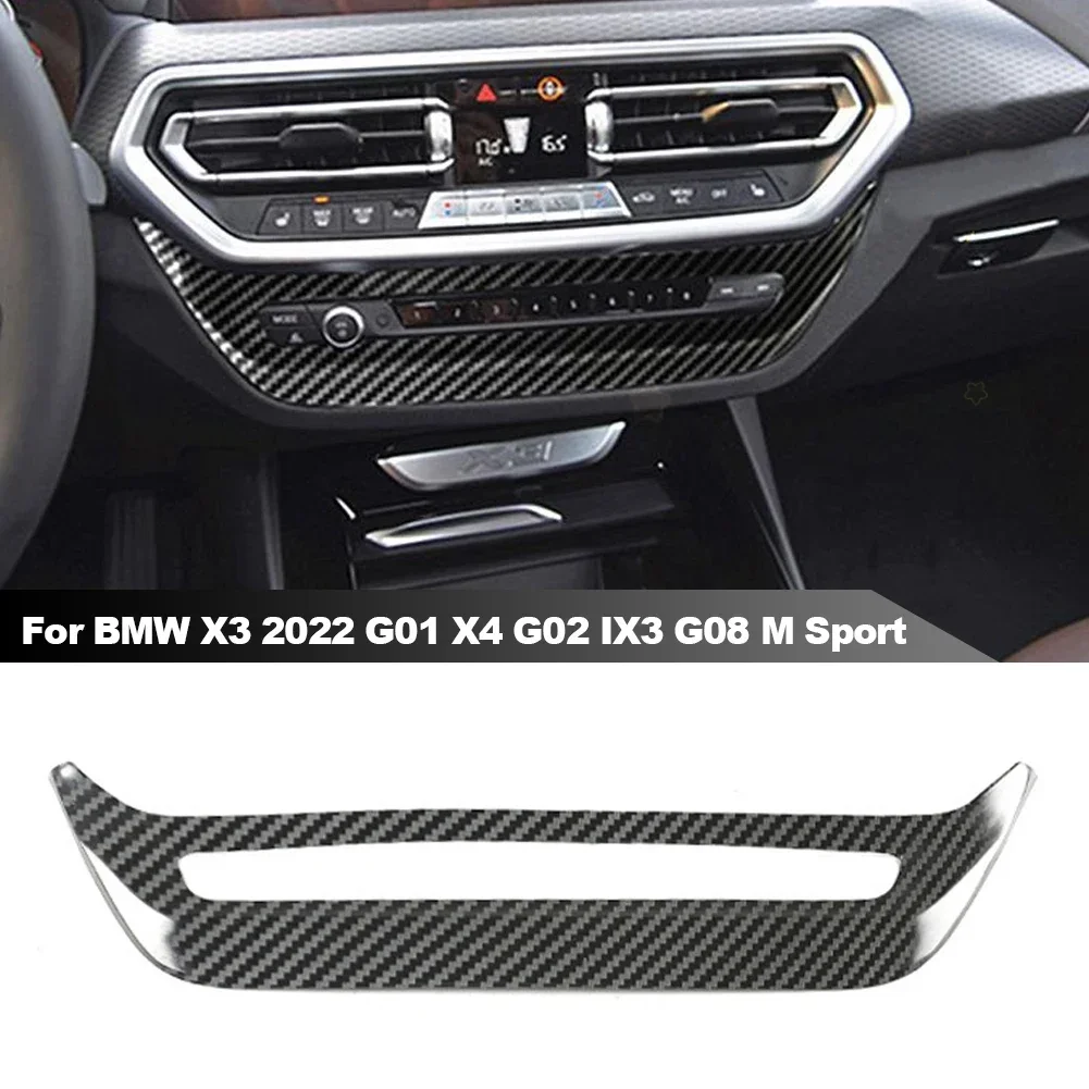 Carbon Fiber Car Gearbox Panel Trim Gear Shift Knob Transmission Window Control Cover For BMW X3 2022 G01 X4 G02 IX3 G08 M Sport