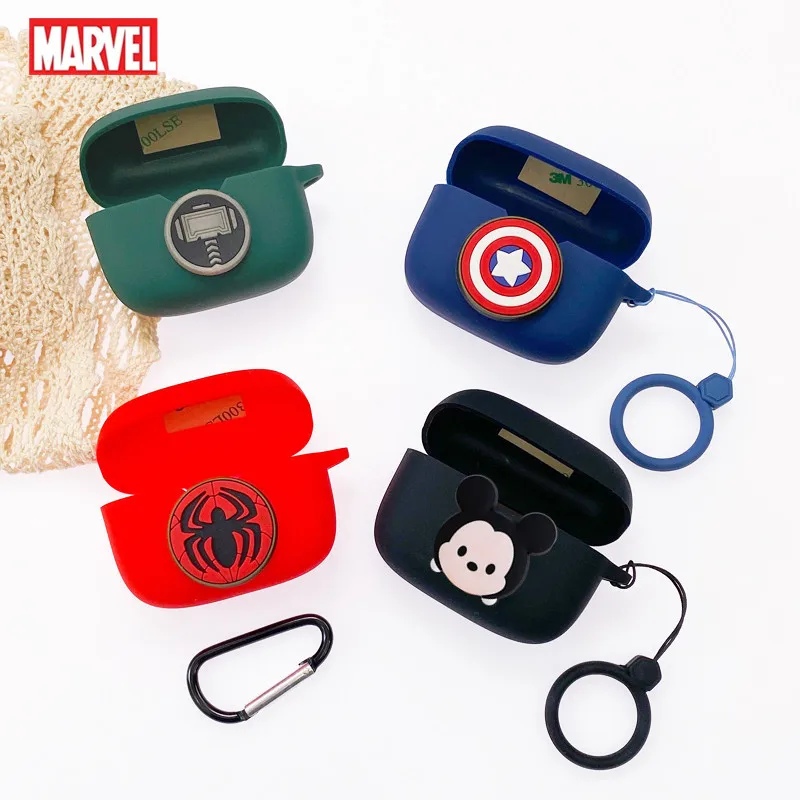 카툰 마블 이어폰 케이스, JBL T230NC/T130NC TWS 실리콘 무선 블루투스 이어버드, 후크 포함 보호 충전 커버