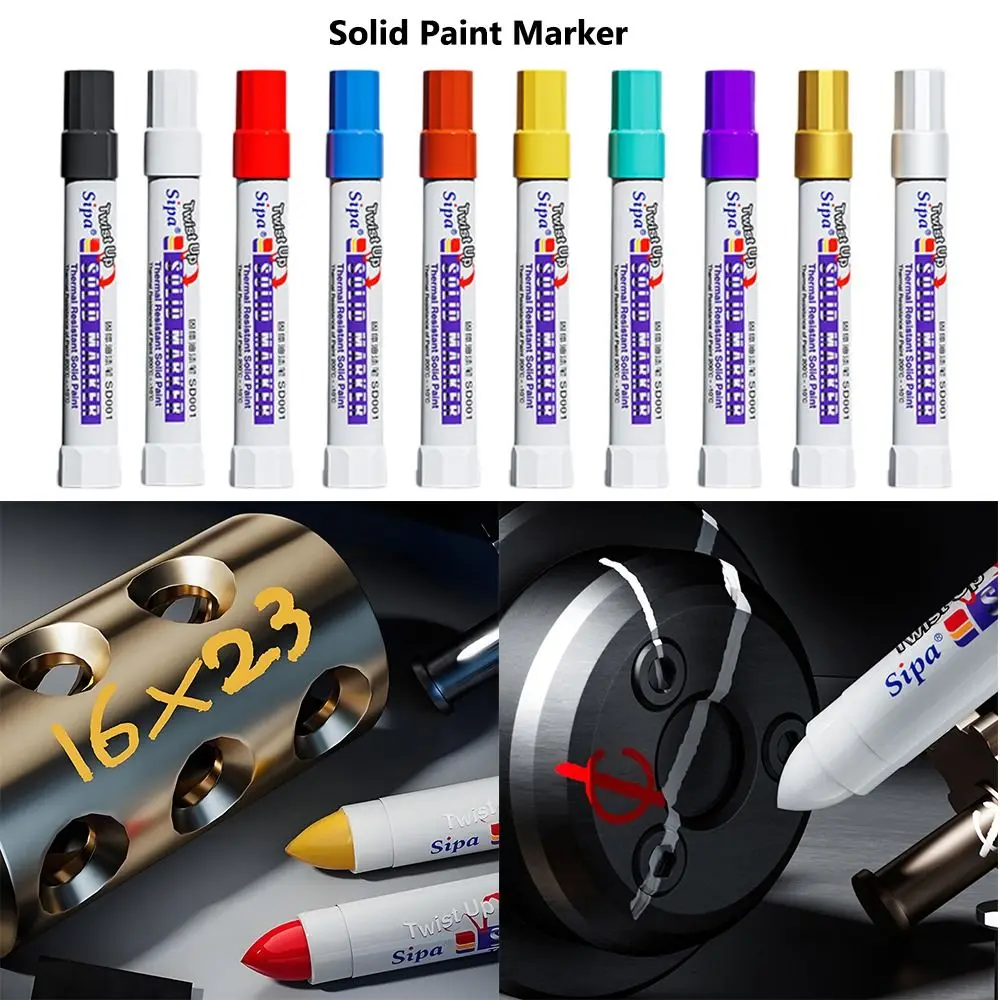 Solid Paint Pen Oil-based Ink High Temperature Resistant Solid Paint Marker Waterproof Marker Pen
