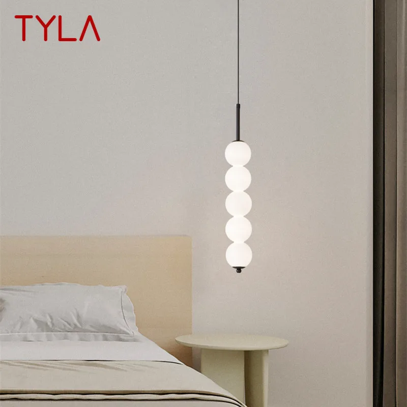 

TYLA Modern Brass Light Fixture Chandelier LED 3 Colors Simply Creative Decor Glass Hanging Lamp For Home Bedroom Bedside