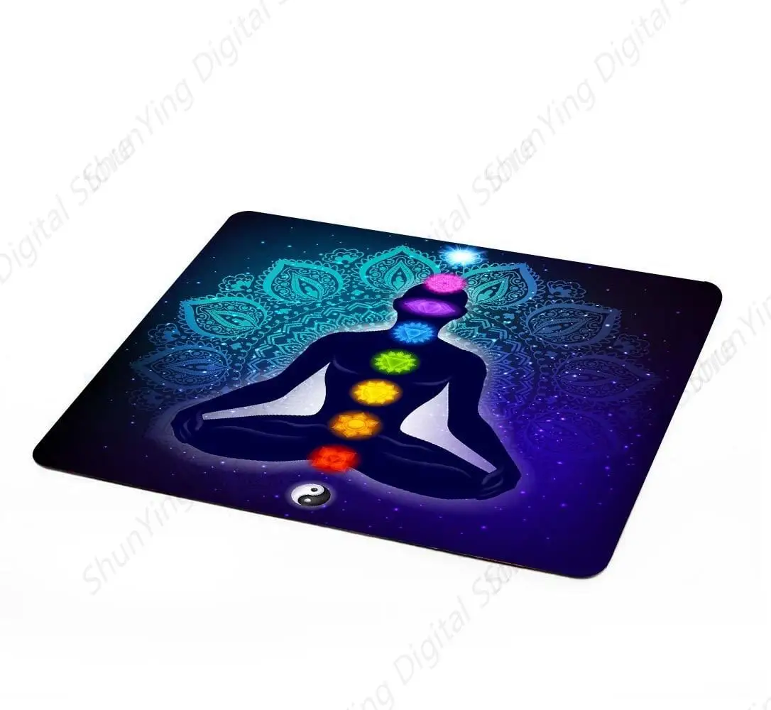 Meditation Human Mouse Pad Lotus Halo Mandala Tai Chi Anti Slip Rubber Mouse Pad Suitable For Computer Laptop Office 25*30cm