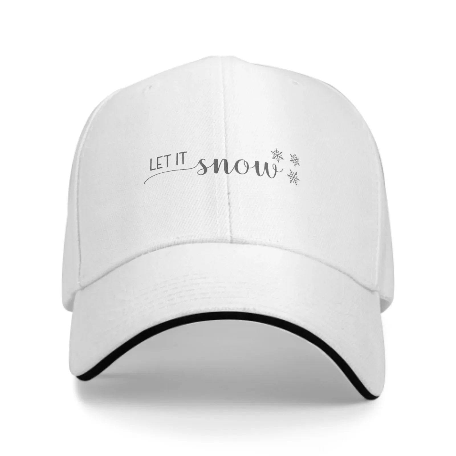 Let It Snow Adjustable Women Men Back Closure Caps Washed Sandwich Caps Sports Outdoor Baseball Hat