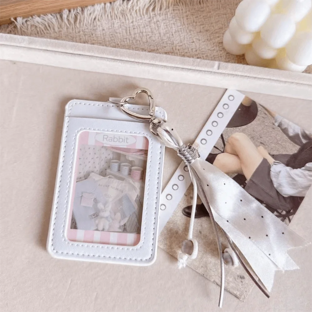 New PU Leather Photcard Holders Keychain 3 Inch Kpop Photo Album Card Display with Lanyard ID Card Case Bag Decoration