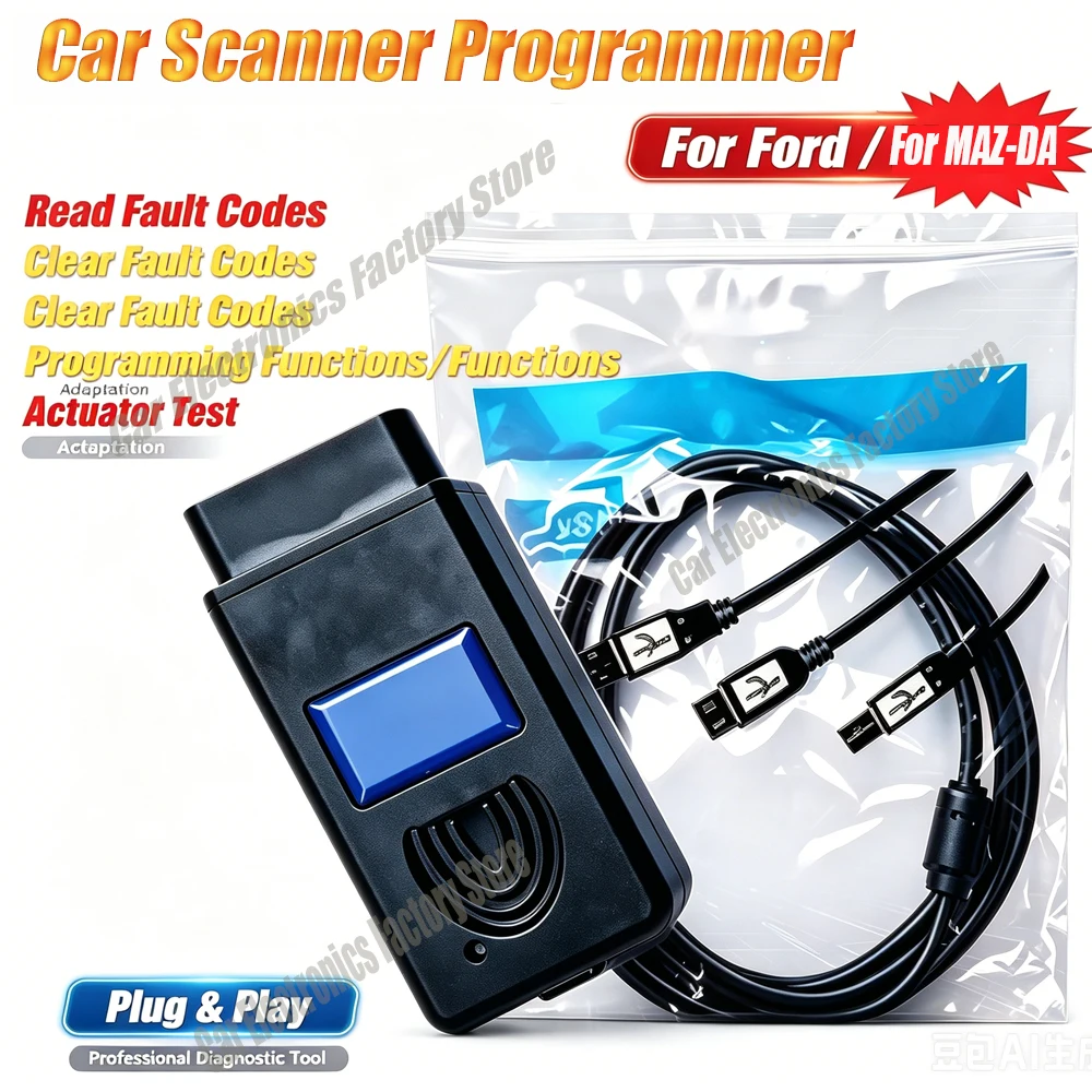 

OBDOK Diagnostic Scanner Programmer Auto Fault Code Reader Actuator Test Programming Tool for FORD for MAZDA