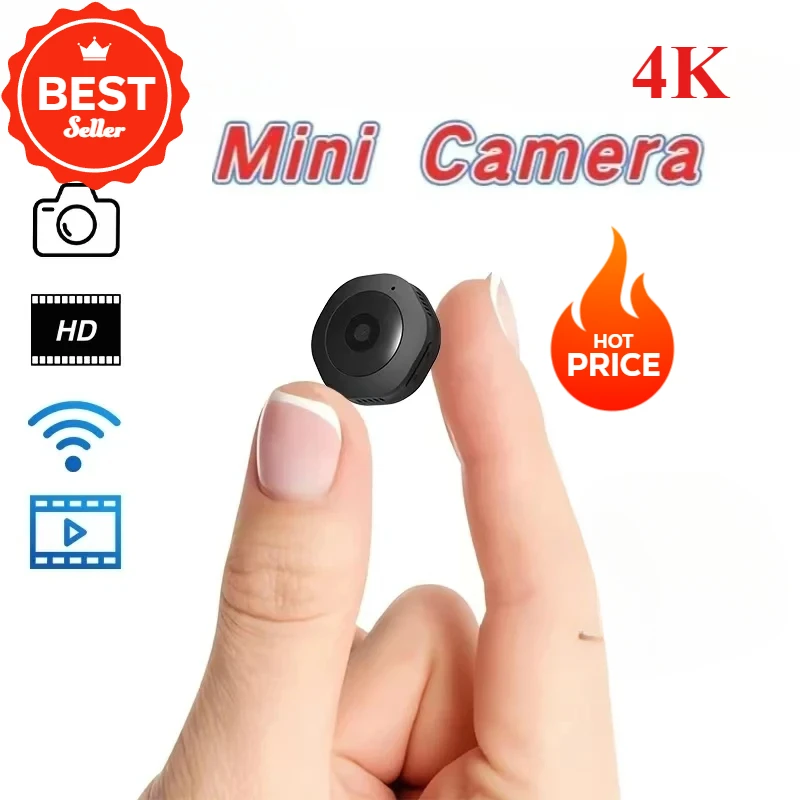 HD 4K MINI 1080P  Camera Covert Small Nanny Cam Video Voice Recorder Indoor Portable  Security CCTV Camera for Home and Office