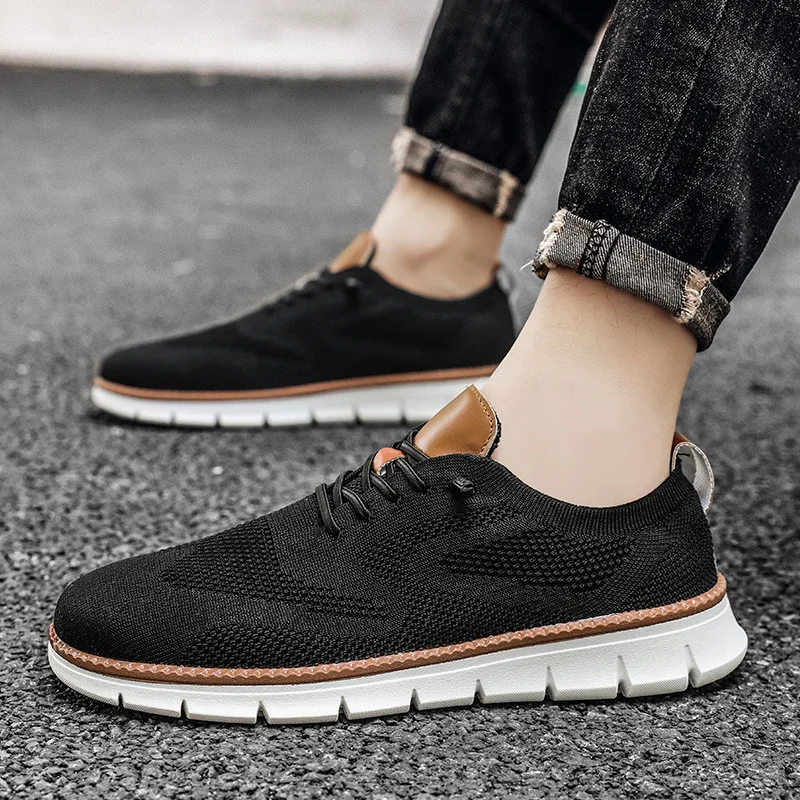 Men Breeze Shoes Casual Stylish Oxfords Fashion Formal Business Walking Shoes for Male Non Slip Dress Sneakers Wearbreeze