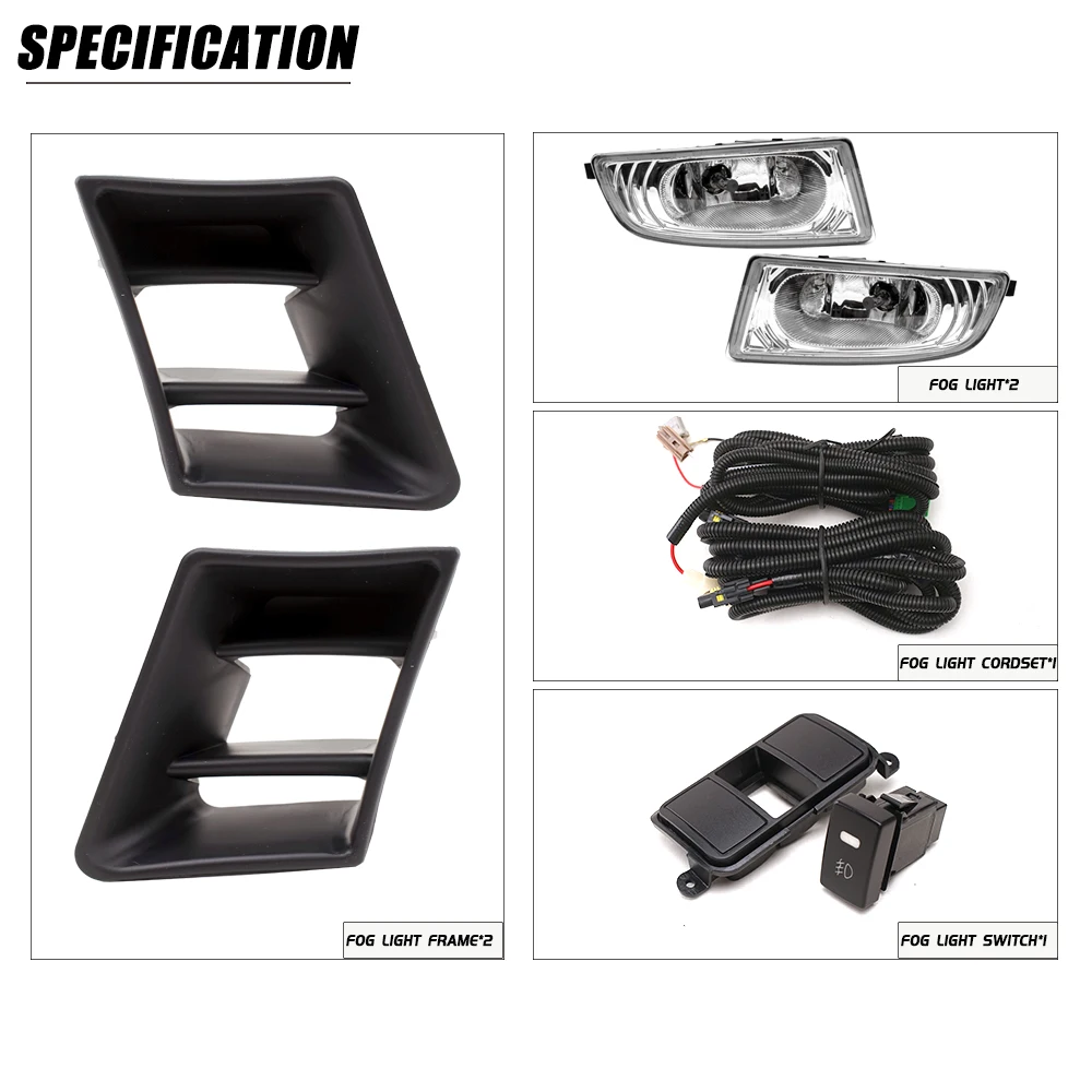 Front Bumper Fog Lamp Upgrade Kit FOR HONDA CIVIC Sedan 2006 2007 2008 Version Additional Foglight Set Switch + Wiring