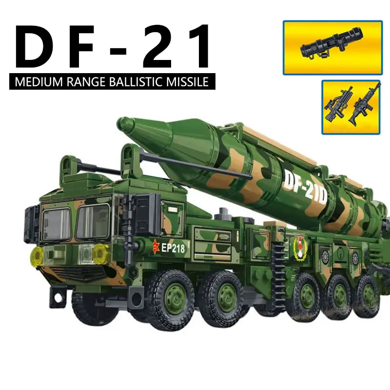 

476 шт. DF-21D баллистические ракетные строительные блоки, игрушки для сборки ракетных головоломок, украшения ручной работы для мальчиков, детские подарки