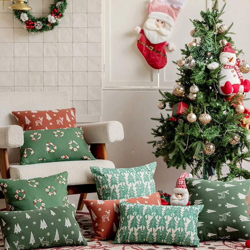 30x50/45X45CM Nordic Luxury Throw Pillow Cover Christmas Tree Cushion Cover Christmas Party Decor Home Decorative Pillowcase