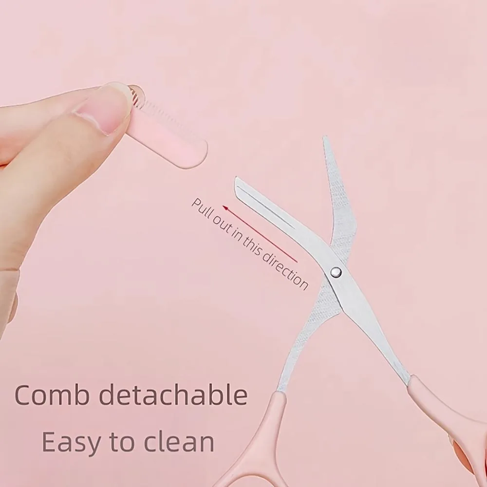Couteau de coupe de sourcils, ciseaux avec peigne intégré, outil de toilettage précis en acier inoxydable, créant des sourcils parfaits pour les femmes