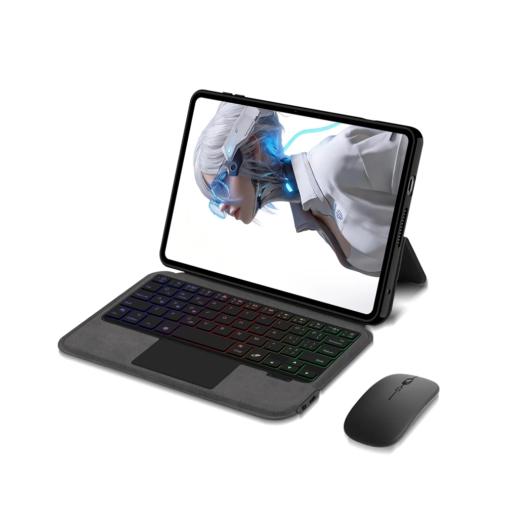 Funda de teclado AJIUYU para la tablet de juegos ZTE Nubia RedMagic Astra 2 5 3 Pro de 9.06 pulgadas, funda protectora con trackpad y retroiluminación.