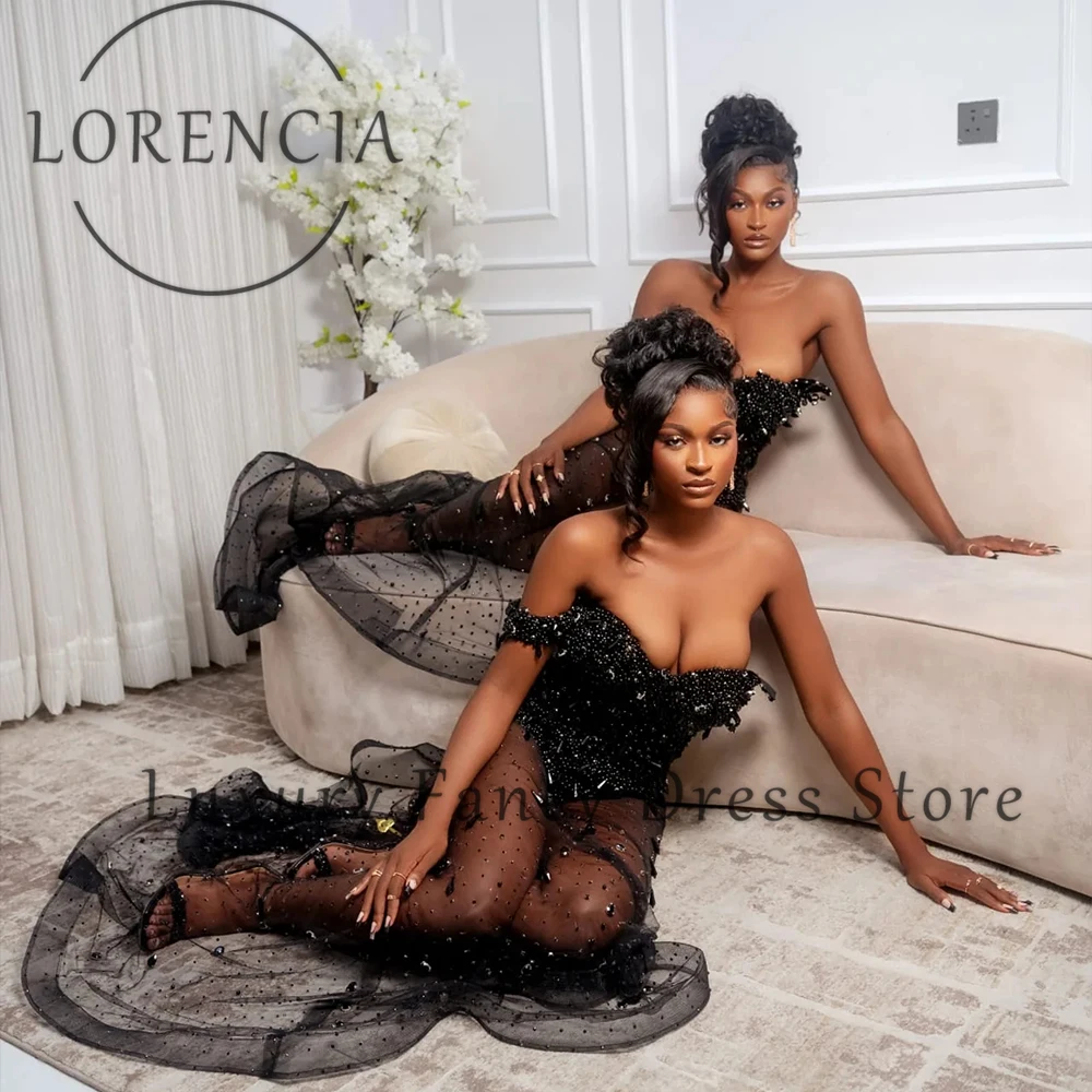 فستان مثير للحفلات الراقصة 2025 بدون أكتاف كريستال حورية البحر فستان حفلات الزفاف للمرأة مخصص بدون أكمام فورمايس