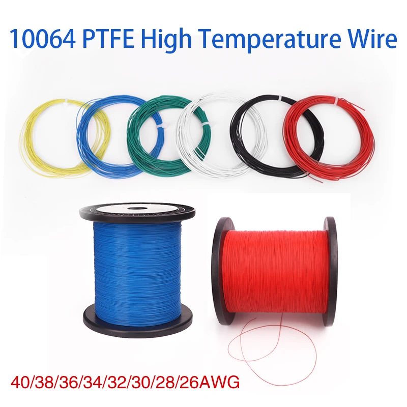 10M UL10064 FEP Wire Ultra Fine (No scroll) 40/36/34/32/30/28/26 AWG PTFE Plastic Solder High Conductivity Copper Line