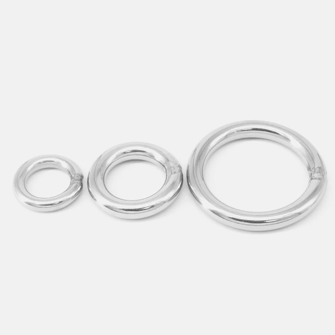 M3-M10 Heavy Duty Welded Round Rings Smooth Solid O Ring 304 Stainless Steel For Rigging Marine Boat Hammock Yoga Hanging Ring