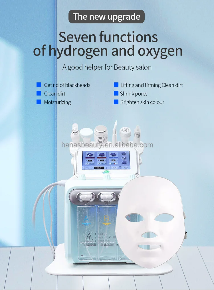 Big Pump 7 in 1 Hydra Oxygen Jet Dermabrasion Hydro Aqua Peeling Beauty Face Equipment Salon Facial Machine