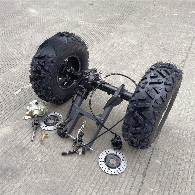 Two-Wheel Modified Three Wheeled Motorcycle ATV Suitable fors Rear Shaft Drive  New Disc Brake Rear Axle 10-Inch Aluminum Tire