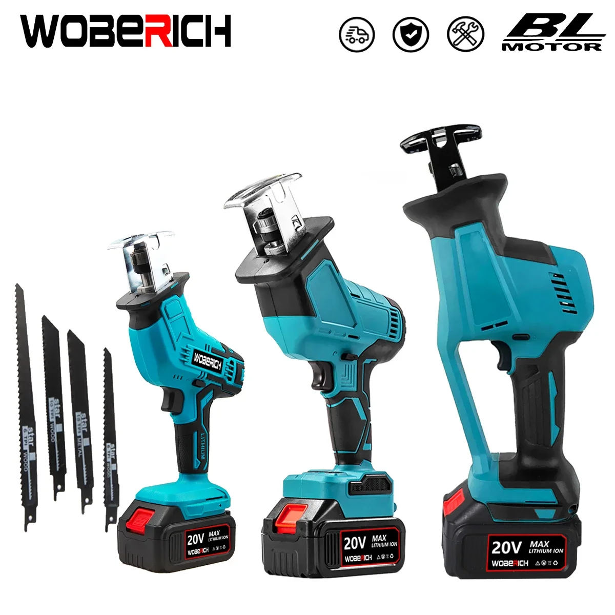 Brushless/brushed Reciprocating Saw Cordless Reciprocating Saw Rechargeable High Power Wood For Makita/WOBERICH 18V Battery 