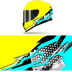 Honeycomb Design Full Helmet Wrap Sticker Motorcycle Helmet Racing Graphic Decal Vinyl Wrap Helmet Decor Sticker