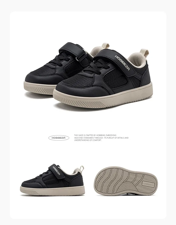 HOBIBEAR Kleinkinder-Schuhe mit breiter Zehenpartie, Klettverschluss, minimalistische Turnschuhe, leichte Wanderschuhe aus Kunstleder und Mesh – Detail 20