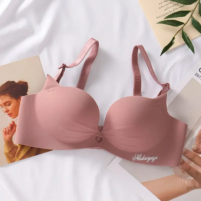 Women Sexy Off Shoulder Bras Ladies Seamless Push Up Bra Lingerie Solid Color Underwear Нижнее Бельё Женское Топ Женский