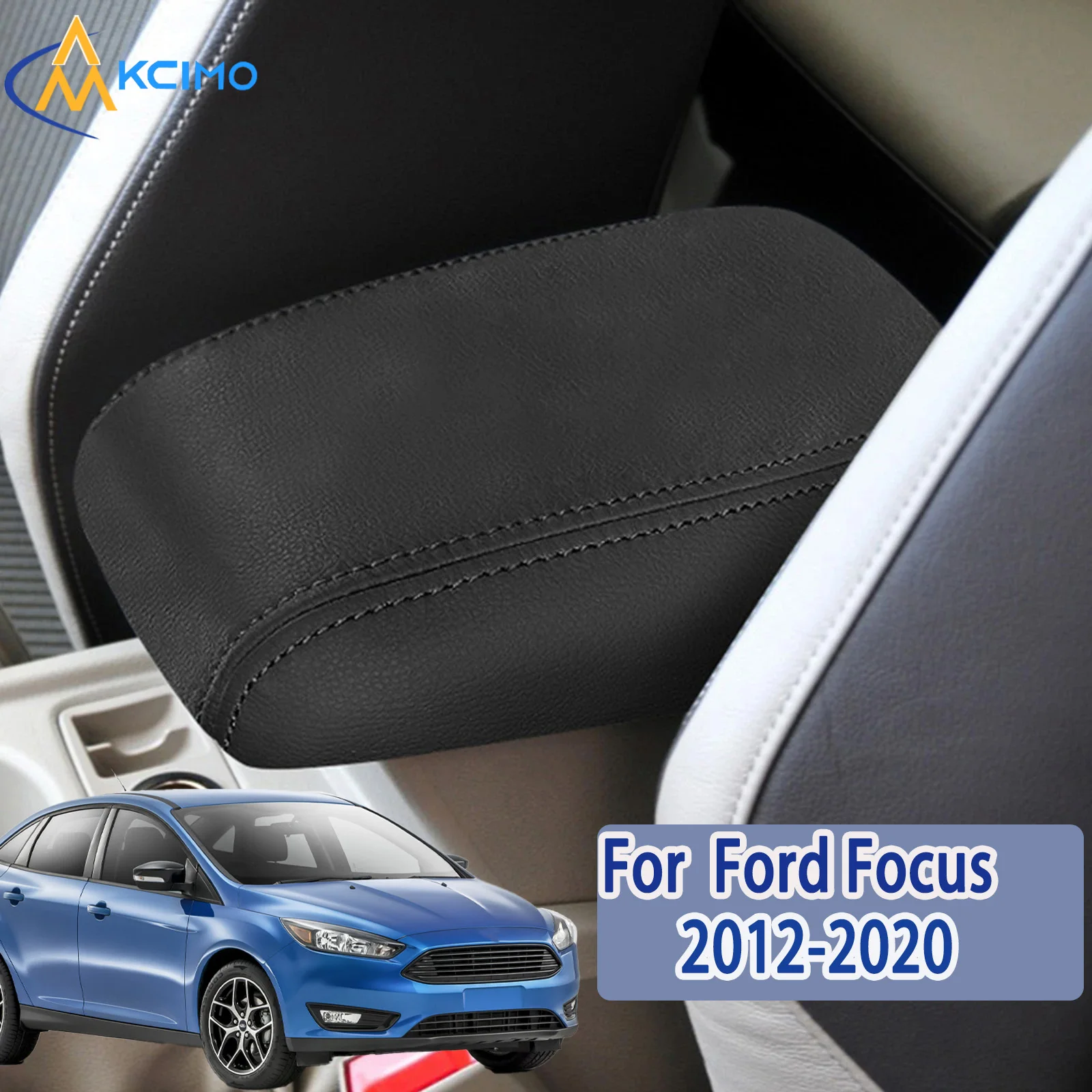 

For Ford Focus 2012-2020 Car Armrest Cover Scratch proof Waterproof Cover Microfiber Leather Car Interior