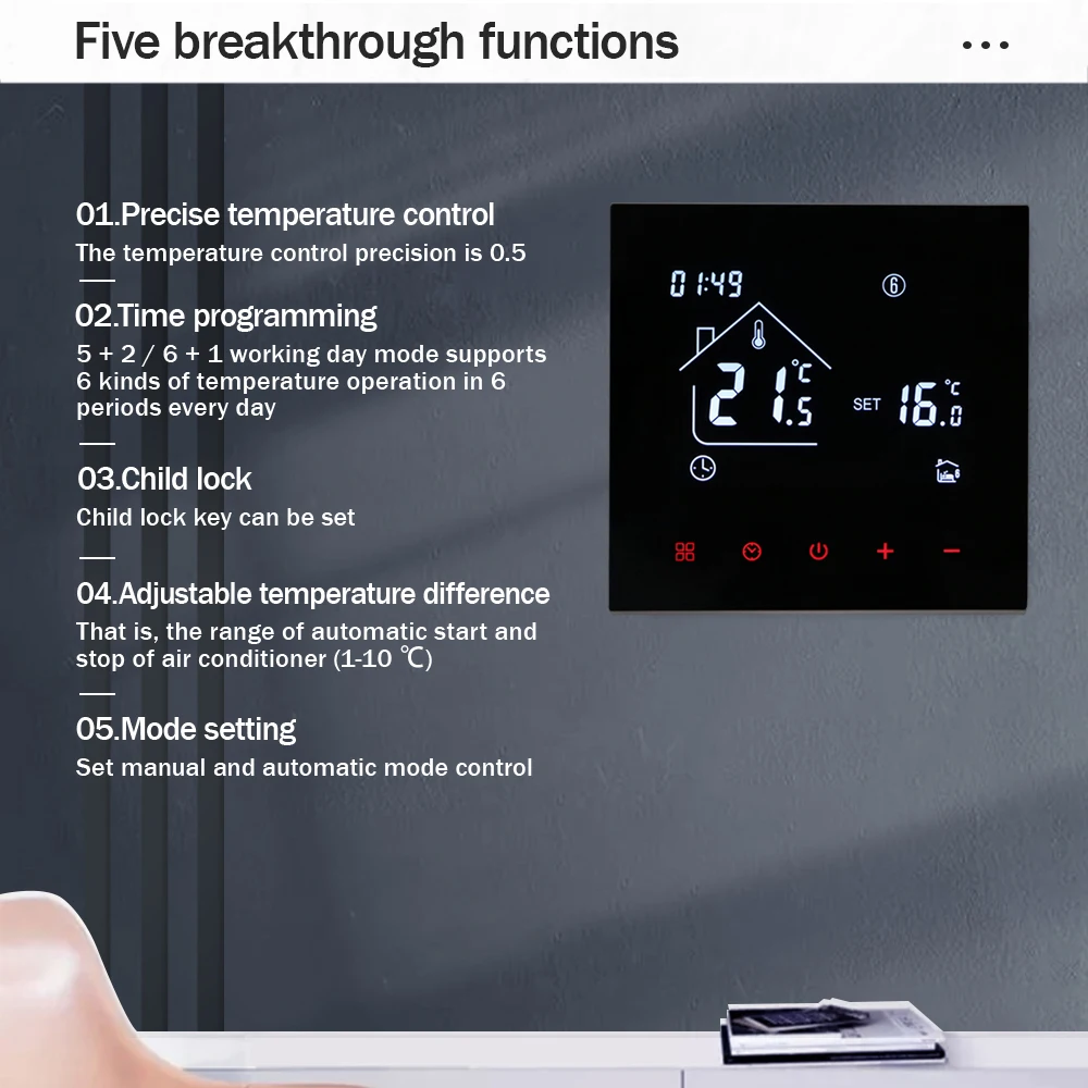 M4 TUYA WiFi Smart Thermostat Temperature Controller for Floor Heating TRV Water Gas Boiler Remote Control by Alexa Google Home