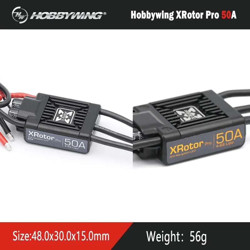 

Hobbywing XRotor Pro 50A 4-6S Brushless speed controller ESC Multi-Rotor Aircaft DIY For RC Drone Heli