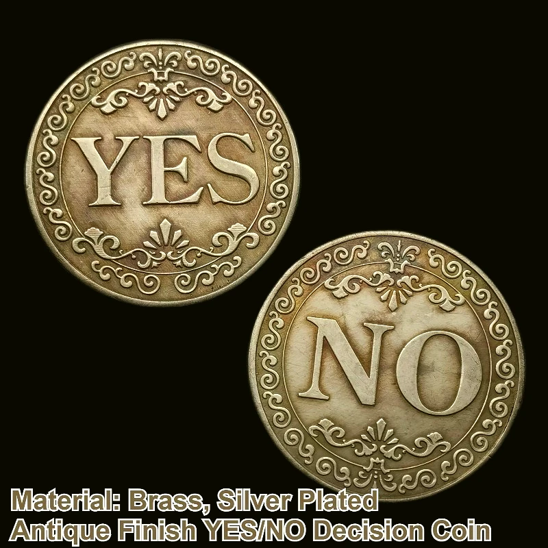 1PC Bronze Yes or No Commemorative Coin Souvenir Non-currency Coins Game Prop Challenge Coins Collection Decoration Crafts