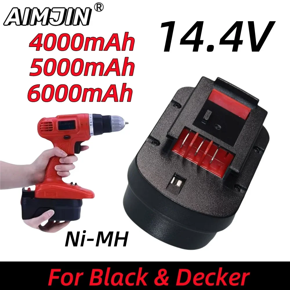 HPB14 14.4V 4000mAh/5000mAh/6000mAh for Black and Decker  Ni-Mh Replacement Batteries for Firestorm FSB14 FS140BX 499936-34