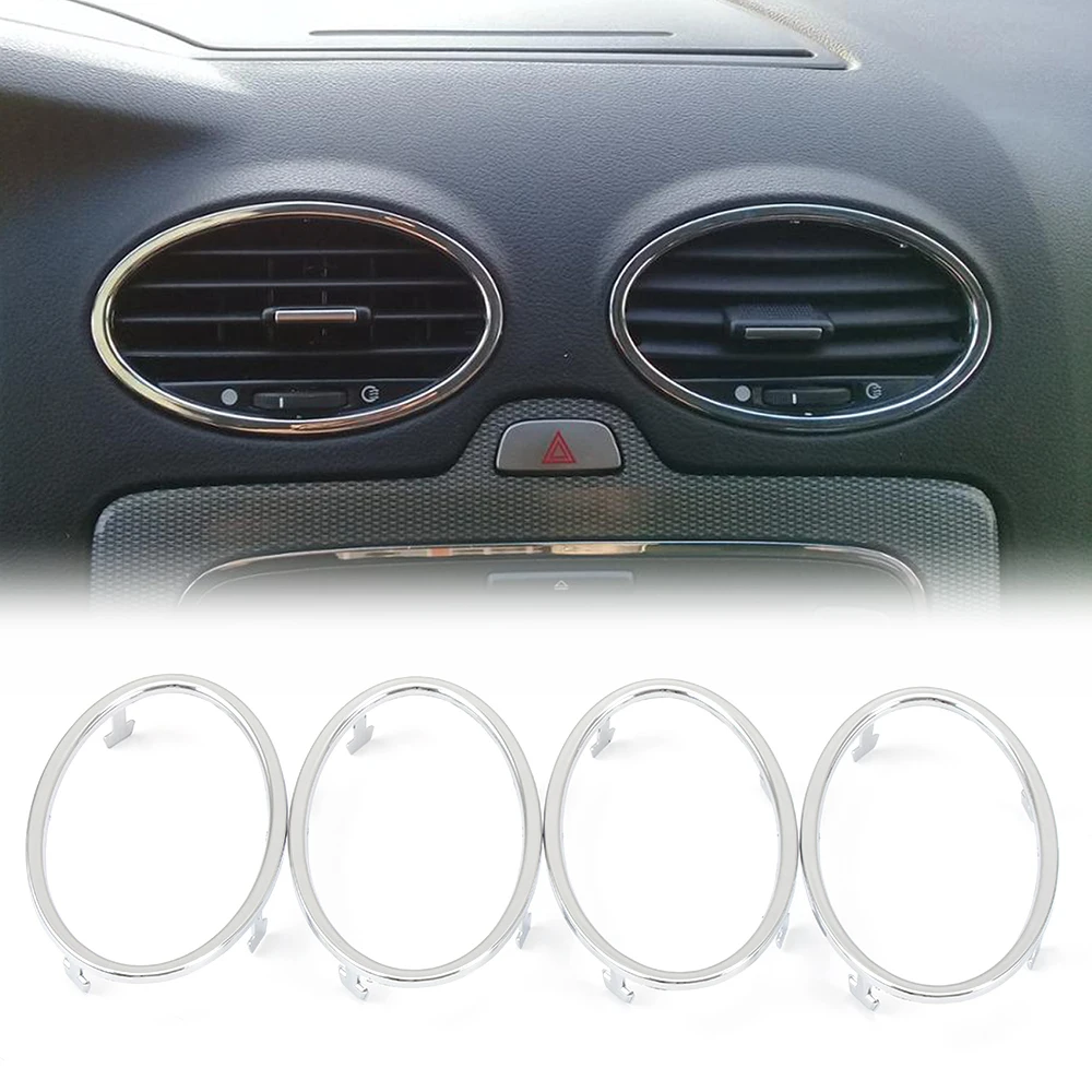 Car air conditioning ABS chrome trim outlet decoration for Ford Focus 2 2005 2006 2007 2008 2009 2010 2011-2016 car accessories