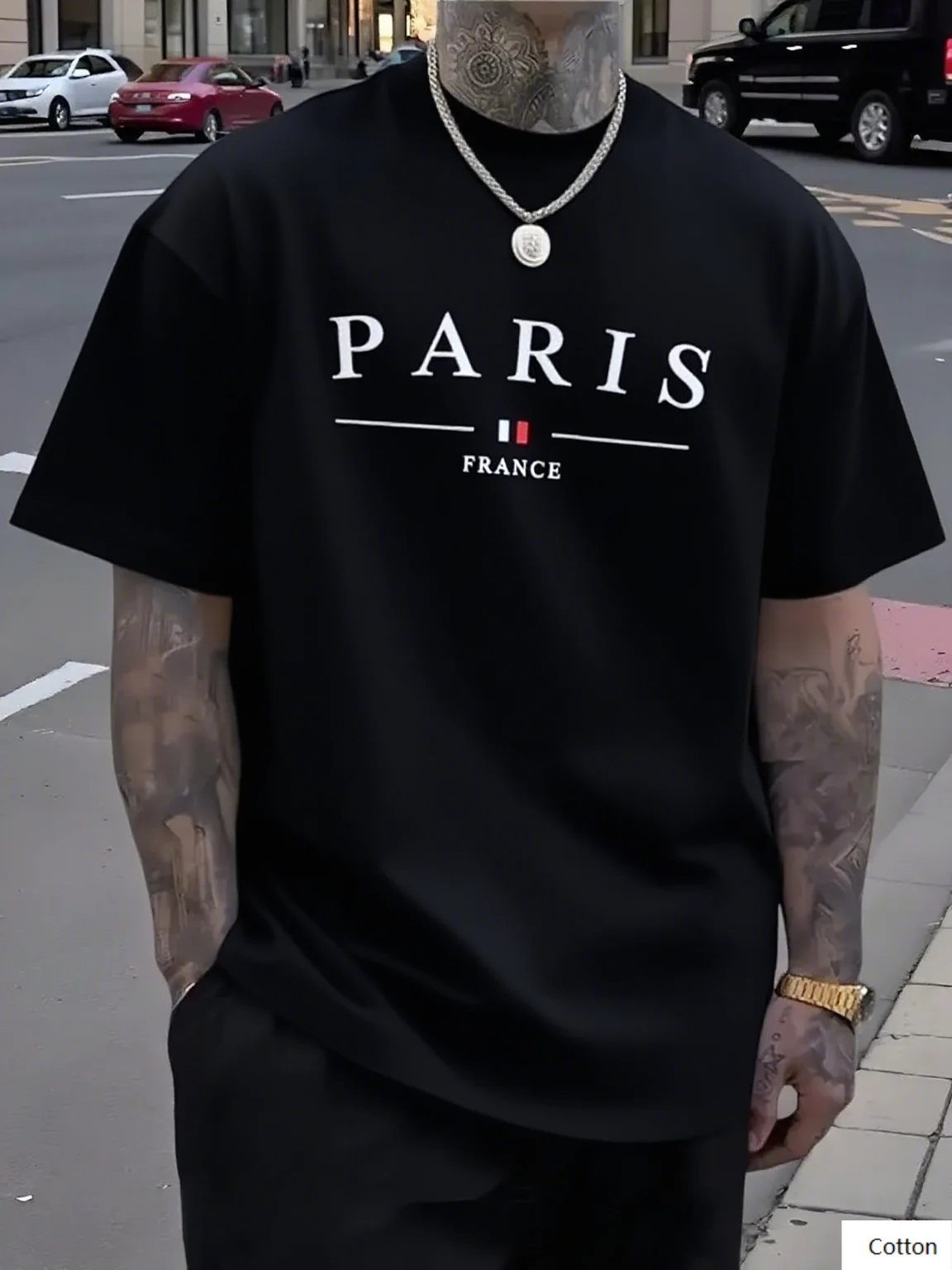 

Париж Франция Графическая хлопковая футболка для мужчин Модная уличная одежда Элитный бренд Мода Большой размер Топ Повседневная футболка с коротким рукавом S-4XL