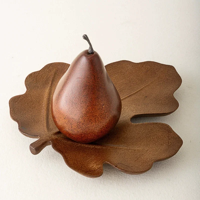 Creative Maple Leaf Serving Tray Walnut Solid Wood Jewelry Key Holder Snack Fruit Dessert Platter Home Tabletop Decor Organizer