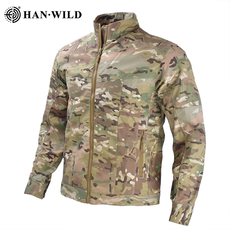 HAN WILD modna kurtka męska taktyczna wodoodporna kamuflaż ubrania myśliwskie Airsoft odzież wspinaczkowa wiatrówki kurtki turystyczne