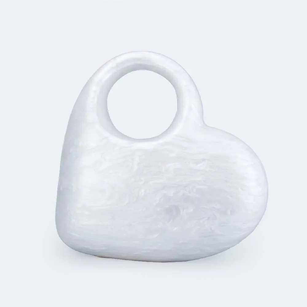 

New Adult Girls Handheld Peach Heart Acrylic Bag Women's Fashion Show Wedding Banquet Bag Party Unique Handbag Female