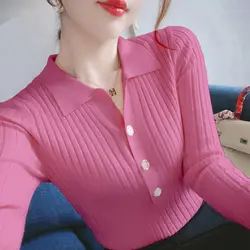 Chemise boutonnée à manches longues pour femmes, pulls décontractés, chemisier de trajet, style jeune, vêtements pour femmes, revers de mode, document solide, nouveau, 2022