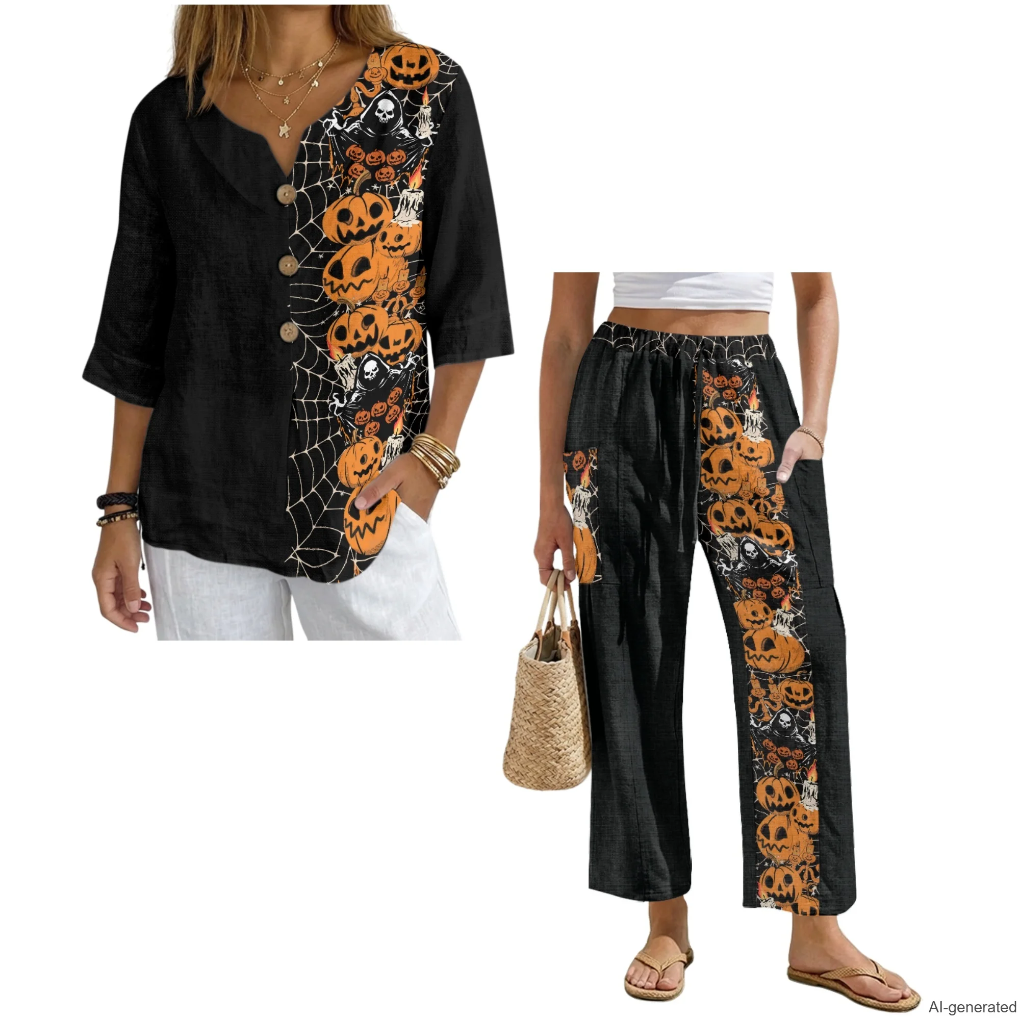 2026 New Collection Women's Linen Matching Sets 2 Piece Set for Woman Brand Luxury Clearance Sales for Woman Clothing Loungewear