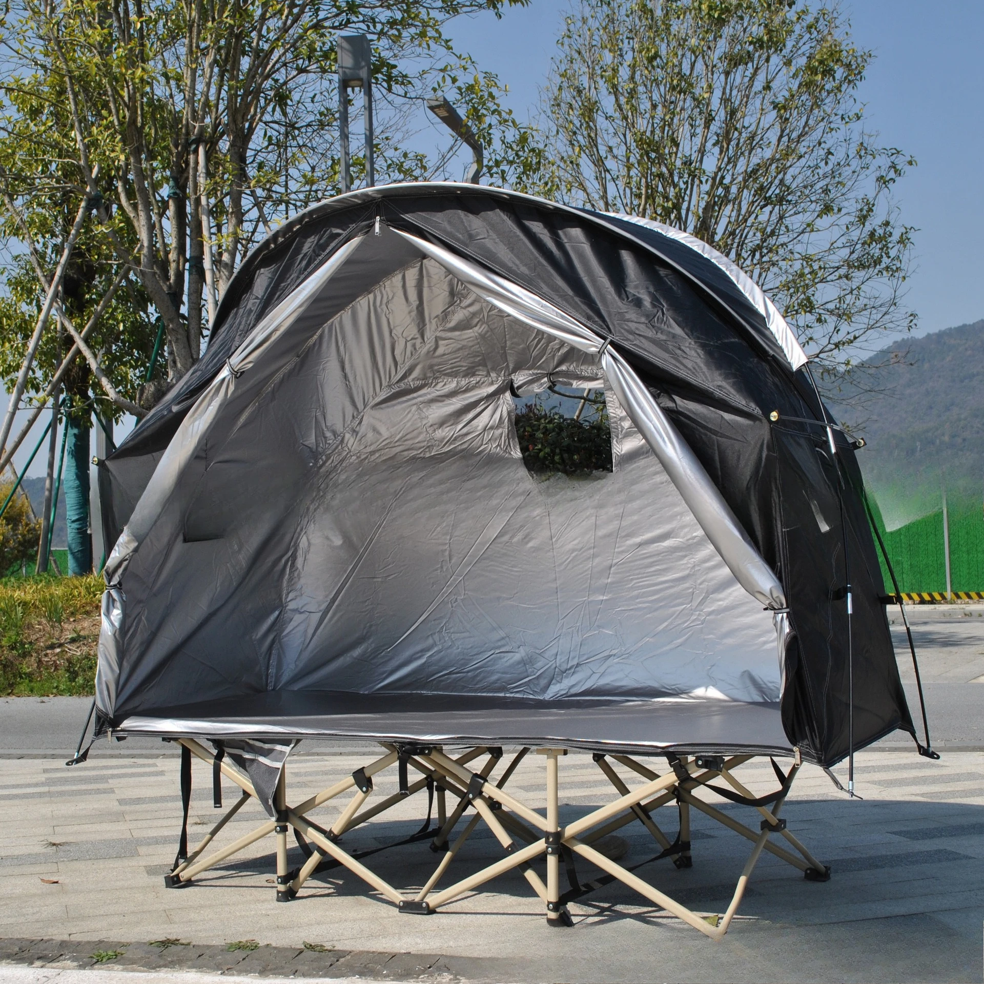 

2-in-1 ground-off tent, camp bed tent, single soldier tent can be used independently, single tent does not include bed