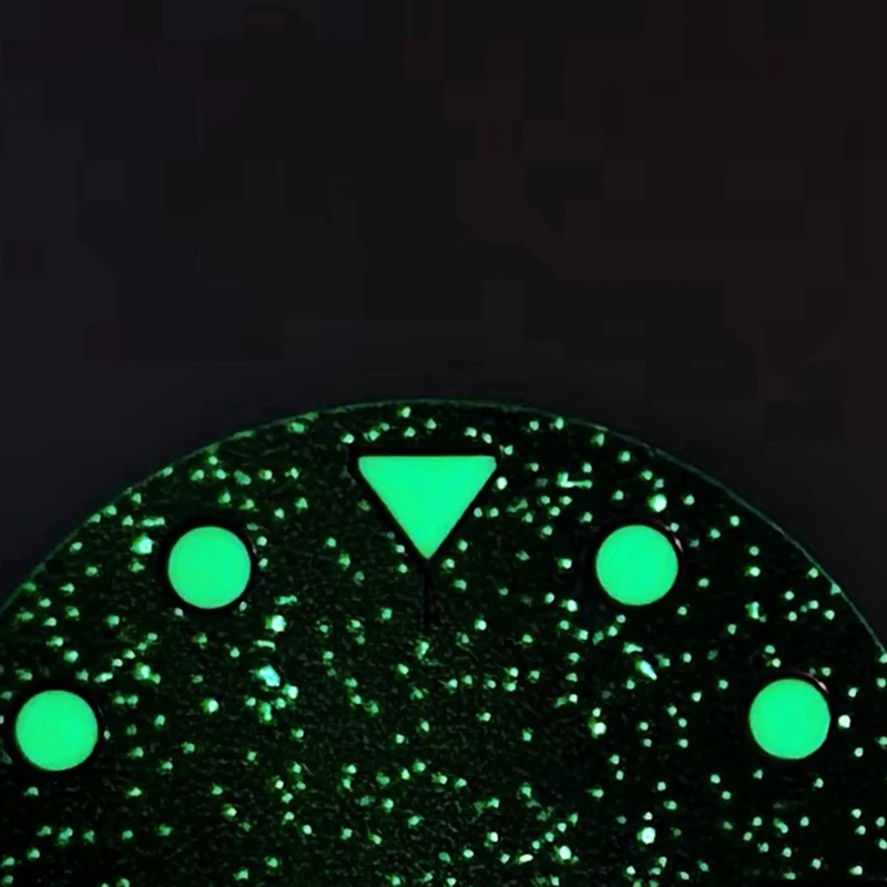 녹색 발광 지구 별이 빛나는 패턴 시계, NH35 NH36 NH70 무브먼트 시계 다이얼, 28.5mm