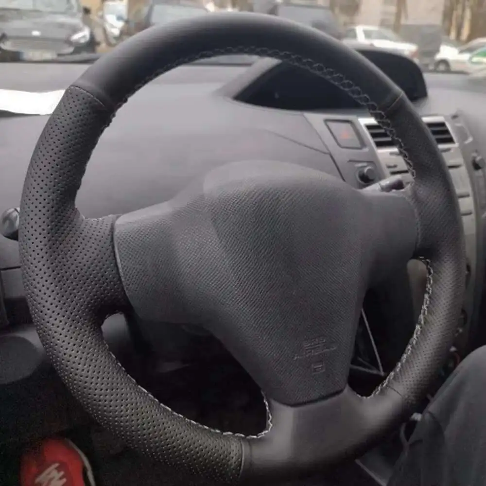 

Для Toyota RAV4 Vios Yaris 2006-2012 автомобильный чехол на руль, противоскользящая искусственная кожа, оплетка на руль, автомобильные аксессуары