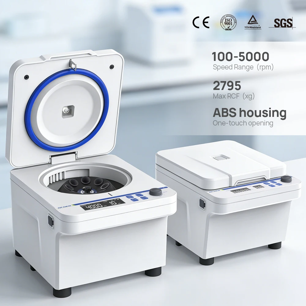 LICHEN LCE Tabletop Low Speed Centrifuge 5000rpm & 2795xg LCD/LED Display + Program Preset-for Biology, Urine & Cell Separation