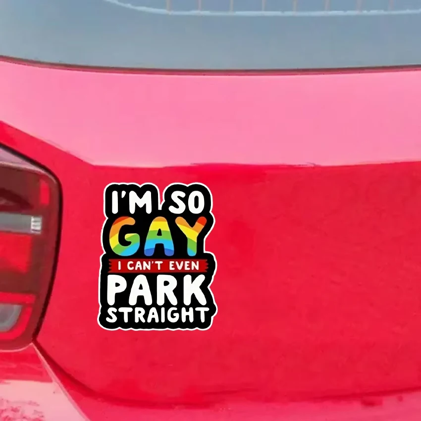 Funny I Am Gay Quote Self-Adhesive Vinyl Decal Stickers Colorful Ornament for Car Window Body Scratch Cover Refit Supplies
