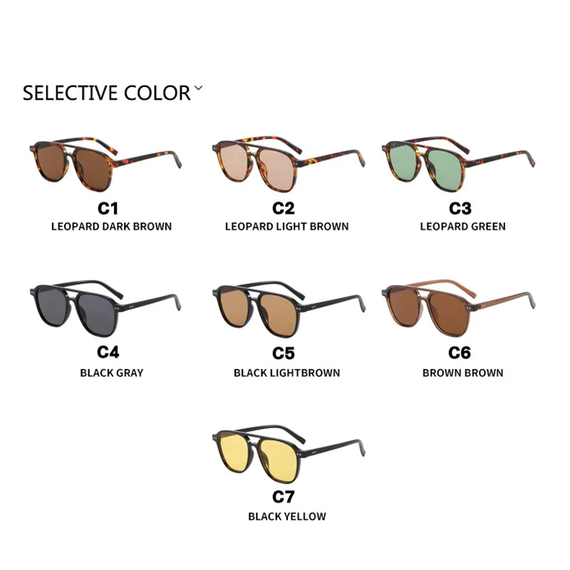الاتجاه الكلاسيكي مزدوج العارضة النظارات الشمسية النساء الرجال بسيطة نظارات شمسية ملونة في الهواء الطلق القيادة الذكور الإناث نظارات واقية UV400 #5